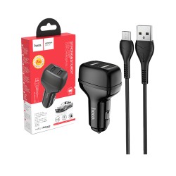 Hoco Car Charger Z36 Leader Dual Port Set With Micro Cable 1m Black Hoco Car Charger Z36 Leader Dual Port Set With Micro Cable 1m Black